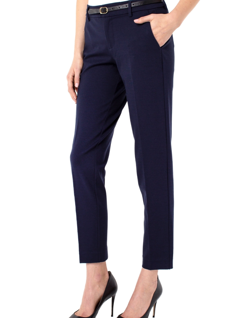Liverpool Kelsey Knit Trouser Stretchy Ponte Pants Medieval Blue Navy Women's 2